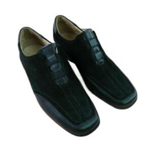 Eric Michael Black Leather Suede Slip On Shoes Size 38 US 7.5 Made in Portugal